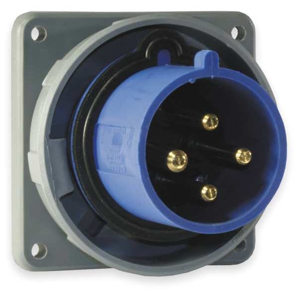 Hubbell IEC Pin and Sleeve Inlet, 30A, 250V, Blue - HBL430B9W