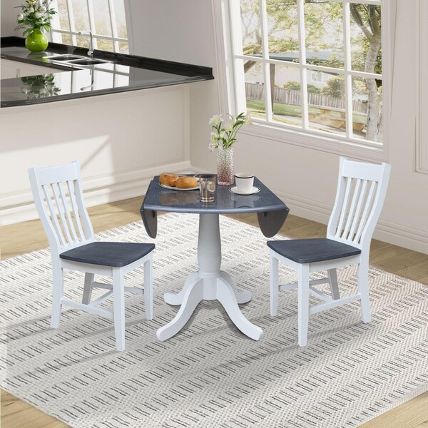 Whitewood Industries Extension Dining Tables, 45 in L, 38 in H, Parawood, 3 Piece Set - K05-42DPT-C61-2