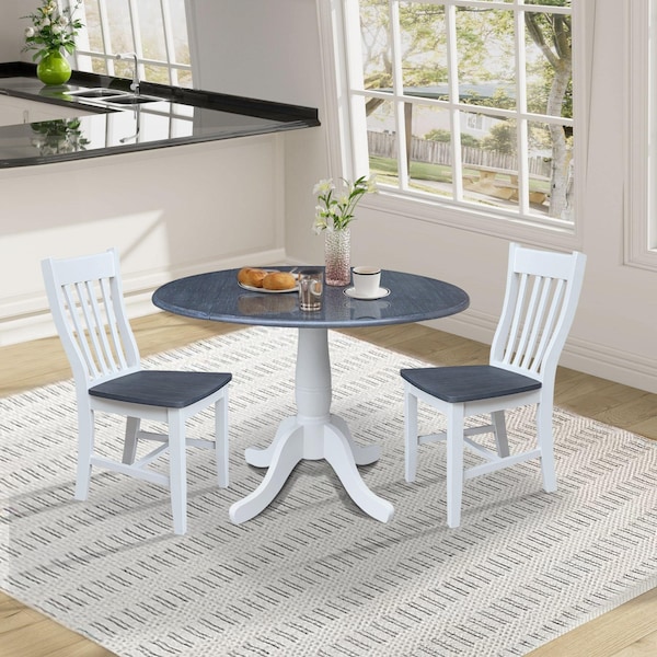 Whitewood Industries Extension Dining Tables, 45 in L, 38 in H, Parawood, 3 Piece Set - K05-42DPT-C61-2