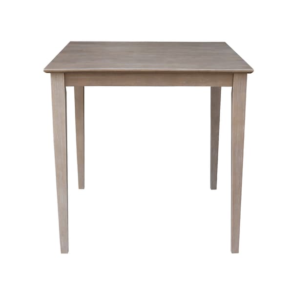 International Concepts Square Solid Wood Top Table, Counter Height, Washed Gray Taupe, 36 in W, 36 in L, 36 in H, Wood - K09-3636-36S