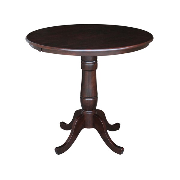 International Concepts Round 36 in Round Top Pedestal Table, 34.9 inH, Rich Mocha, 36 in W, 36 in L, 35.1 in H, Wood - K15-36RT-6B