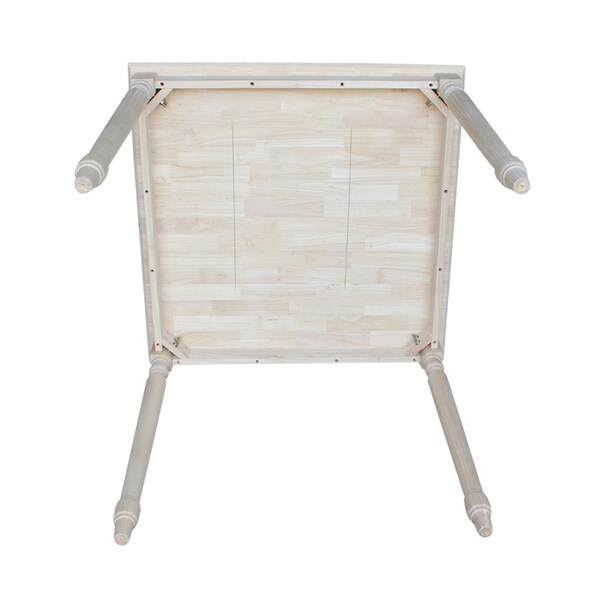 International Concepts Square Solid Wood Top Table, Turned Legs, Unfinished, 36 in W, 36 in L, 36 in H, Wood, Unfinished - K-3636-336T