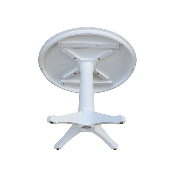 International Concepts Round 36 in Round Top Pedestal Table, 28.9 inH, White, 36 in W, 36 in L, 29.9 in H, Wood, White - K08-36RT-27B