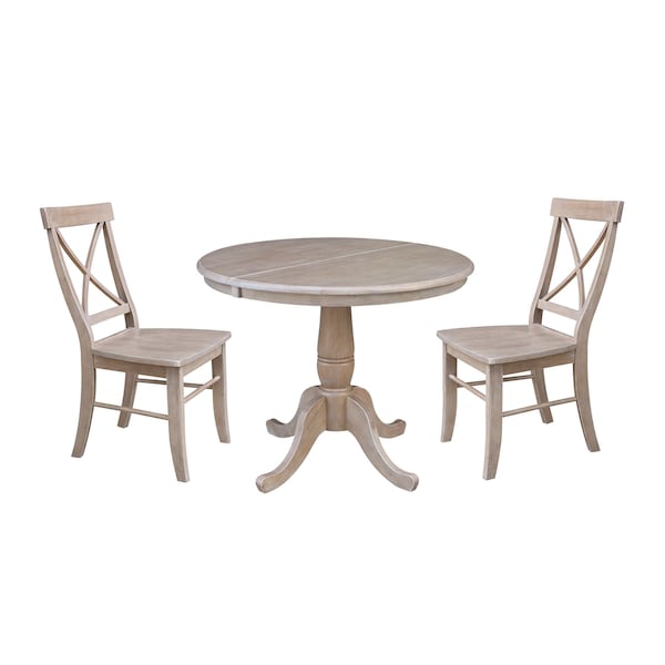 Whitewood Industries Rectangular Extension Dining Table W/ 6 Chairs, 36 in W, 29.9 in L, 48 in H, Parawood, 7 - K79-36RXT-C2-6