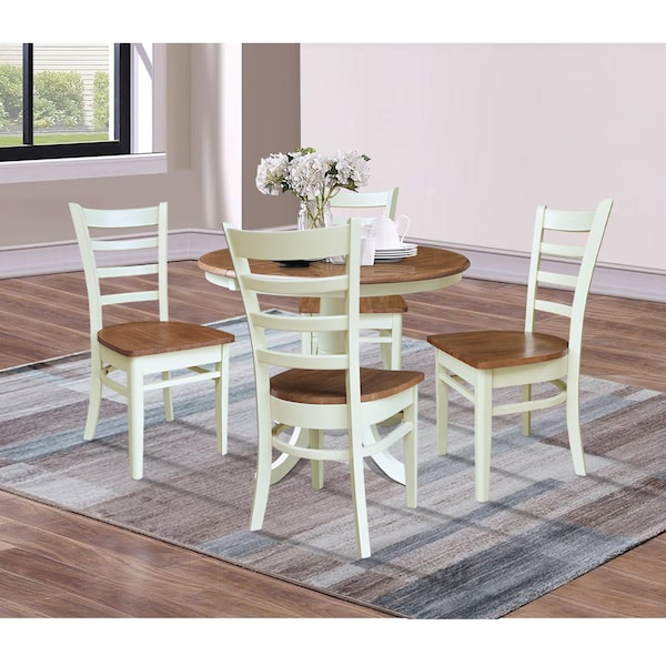 Whitewood Industries Rectangular Extension Dining Table W/ 4 Chairs, 36 in W, 29.3 in L, 48 in H, Parawood, 5 - K79-36RXT-C617-4
