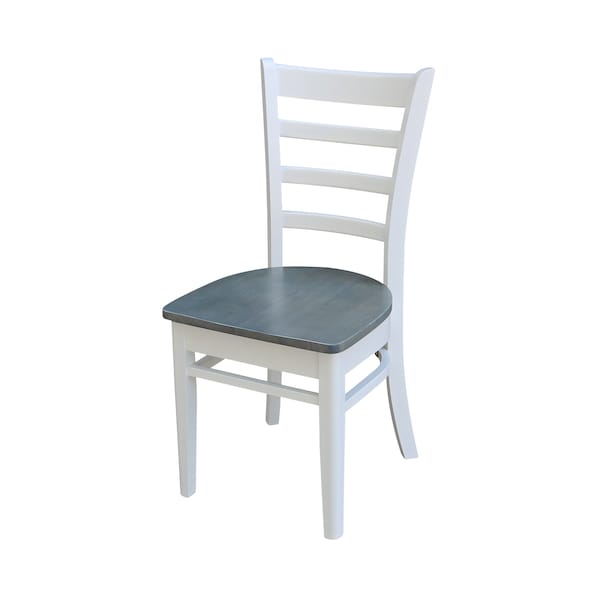 International Concepts Square 42 in Dual Drop Leaf Table, 2 Emily Side Chairs, White/Heather Gray, 42 in W, 42 in L, Wood - K05-42DP-C617P
