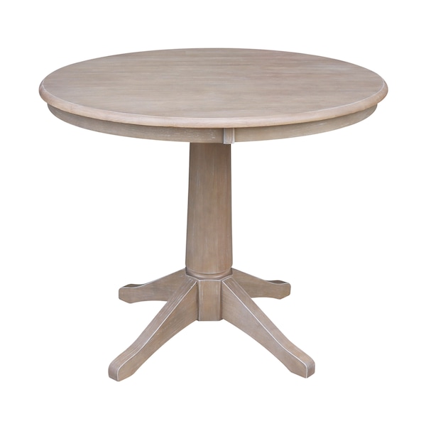 International Concepts Round 36 in Round Top Pedestal Table, 28.9 inH, Washed Gray Taupe, 36 in W, 36 in L, 29.9 in H - K09-36RT-27B