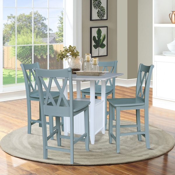 International Concepts Round 20 in W, 38 in L, 36 in H, Wood, White/Chalk Antiqued - K128-3638-S86-202-4