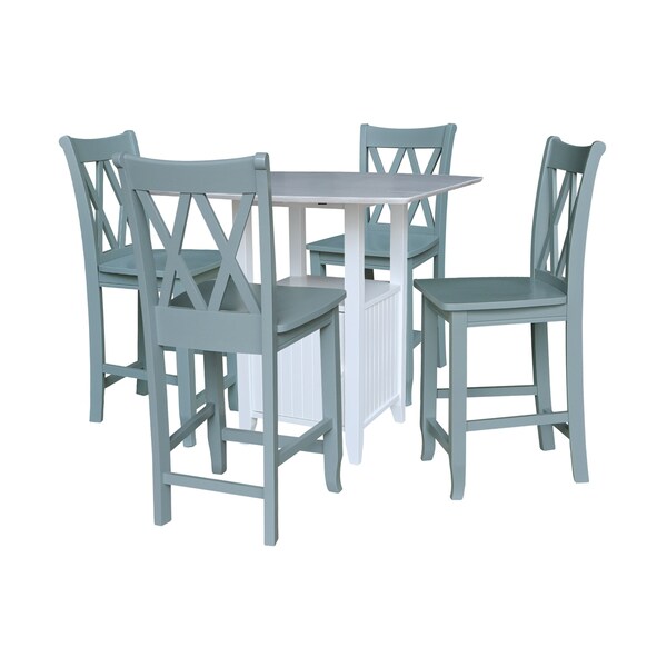 International Concepts Round 20 in W, 38 in L, 36 in H, Wood, White/Chalk Antiqued - K128-3638-S86-202-4