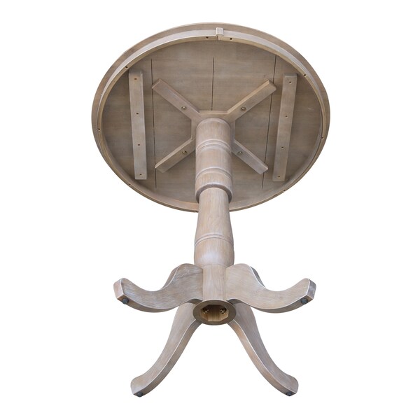 International Concepts Round 36 in Round Top Pedestal Table, 40.9 inH, Washed Gray Taupe, 36 in W, 36 in L, 40.9 in H - K09-36RT-6B-2