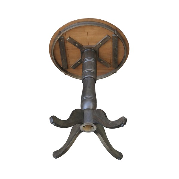 International Concepts Round 30 in Round Top Pedestal Table, 41.1 inH, Hickory/Washed Coal, 30 in W, 30 in L, 41.1 in H - K45-30RT-6B-2