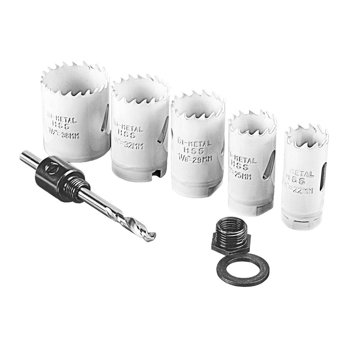 Warrior 7/8 in. - 1-1/2 in. Bi-Metal Hole Saw Assorted Set, 7 Pc. - 57522

Juego variado de sierras de corona bimetálicas Warrior de 7/8 pulg. - 1-1/2 pulg., 7 piezas - 57522
