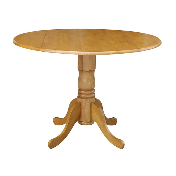 International Concepts 42 in. Dual Drop Leaf Table with 4 Slat Back Dining Chairs - 5 Piece Dining Set - K04-42DP-C46-61-4