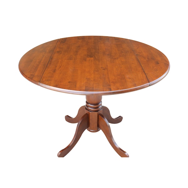 International Concepts Round 42 in Round Dual Drop Leaf Pedestal Table, Espresso, 42 in W, 42 in L, 29.5 in H, Wood - T581-42DP