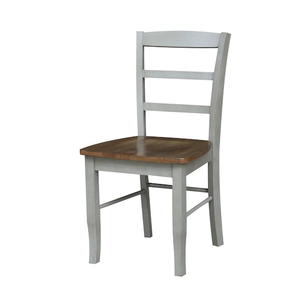 International Concepts 36 in. Round Top Pedestal Dining Table with 2 Madrid LadderBack Chairs - 3 Piece Dining Set - K41-36RT-27B-C2-2
