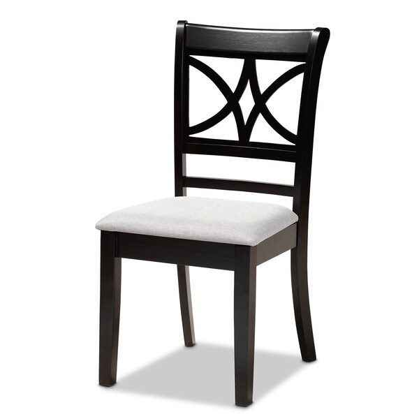 Baxton Studio Clarke Grey Upholstered and Espresso Wood 5-Piece Dining Set - 166-10759-8026