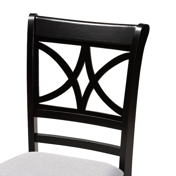 Baxton Studio Clarke Grey Upholstered and Espresso Wood 5-Piece Dining Set - 166-10759-8026