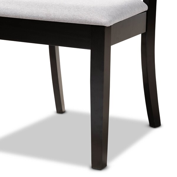 Baxton Studio Clarke Grey Upholstered and Espresso Wood 5-Piece Dining Set - 166-10759-8026