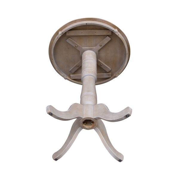 International Concepts Round 30 in Round Top Pedestal Table, 40.9 inH, Washed Gray Taupe, 30 in W, 30 in L, 40.9 in H - K09-30RT-6B-2