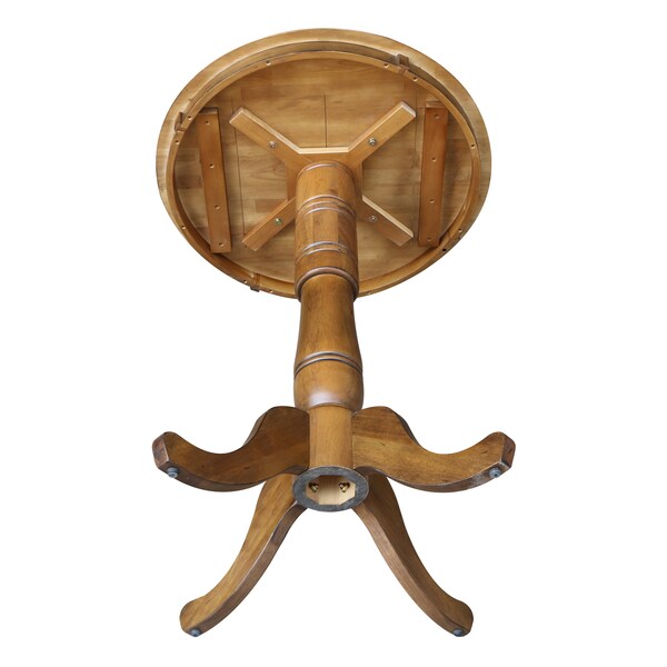 International Concepts Round 30 in Round Top Pedestal Table, 40.9 inH, Pecan, 30 in W, 30 in L, 40.9 in H, Wood, Pecan - K59-30RT-6B-2