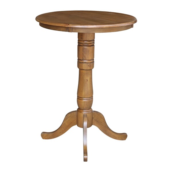 International Concepts Round 30 in Round Top Pedestal Table, 40.9 inH, Pecan, 30 in W, 30 in L, 40.9 in H, Wood, Pecan - K59-30RT-6B-2