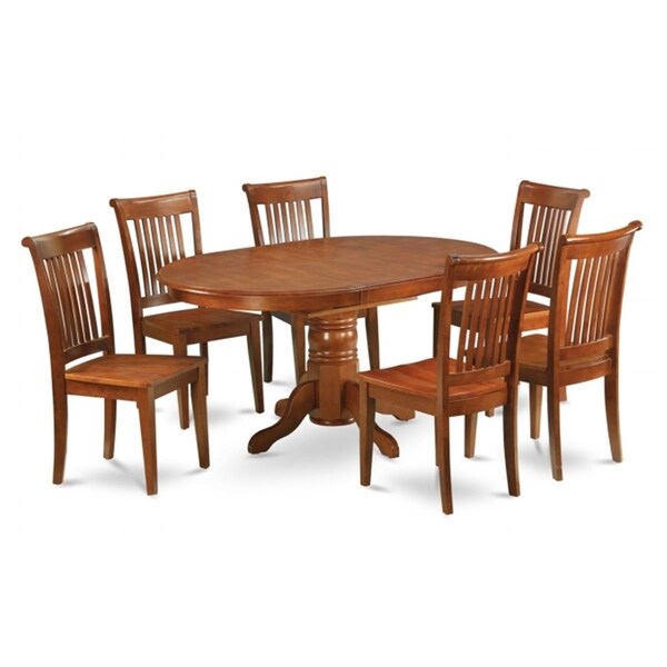 Latestluxury AV5-SBR-W 5PC Avon Dining Table and 4 Wood Seat Chairs in Saddle Brown Finish - LA1675803