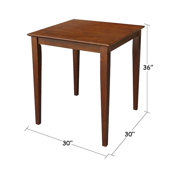 International Concepts Square Solid Wood Top Table, Espresso, 30 in W, 30 in L, 36 in H, Wood, Espresso - K581-3030-36S
