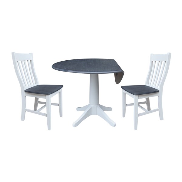 Whitewood Industries Extension Dining Tables, 45 in L, 38 in H, Parawood, 3 Piece Set - K05-42DPT-27-C61-2