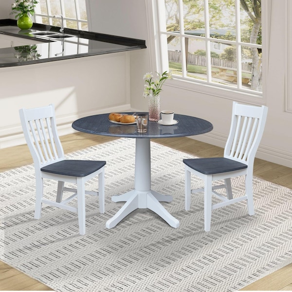 Whitewood Industries Extension Dining Tables, 45 in L, 38 in H, Parawood, 3 Piece Set - K05-42DPT-27-C61-2
