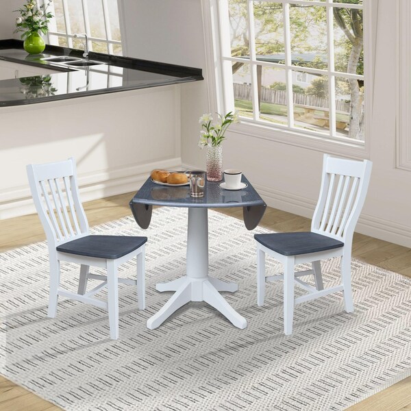 Whitewood Industries Extension Dining Tables, 45 in L, 38 in H, Parawood, 3 Piece Set - K05-42DPT-27-C61-2