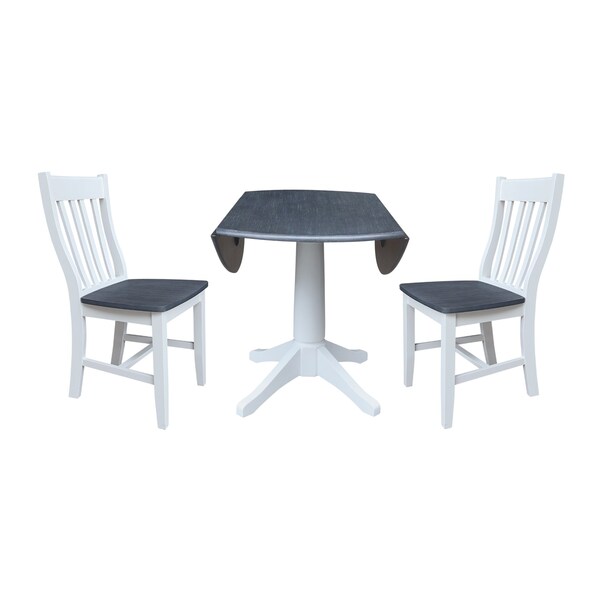 Whitewood Industries Extension Dining Tables, 45 in L, 38 in H, Parawood, 3 Piece Set - K05-42DPT-27-C61-2