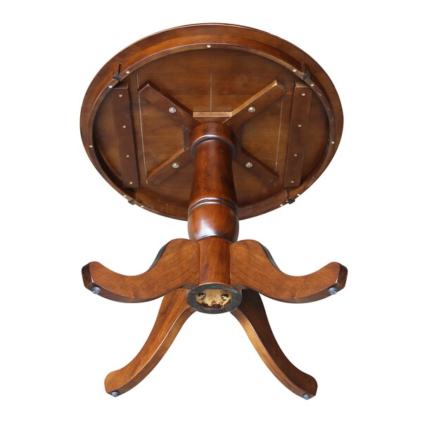 International Concepts Round 30 in Round Top Pedestal Table, 28.9 inH, Espresso, 30 in W, 30 in L, 28.9 in H, Wood - K581-30RT