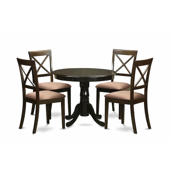 East West Furniture 5 Piece Small Kitchen Table and Chairs Set-Kitchen Table and 4 Chairs - HLBO5-CAP-C