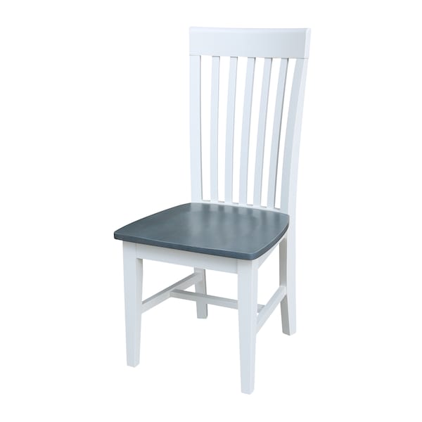International Concepts Round 42 in. Dual Drop Leaf Dining Table with 4 Slat Back Chairs - 5 Piece Dining Set, 42 in W - K05-42DP-C465-4