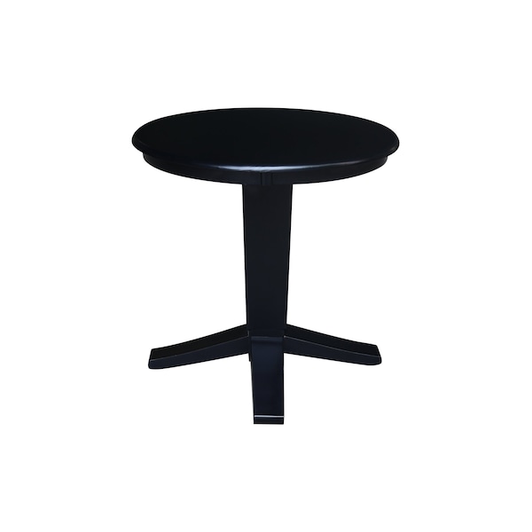International Concepts 30 in. Solid Wood Round Top Pedestal Dining Table - 29.9 in. High, Black - K46-30RT-23B