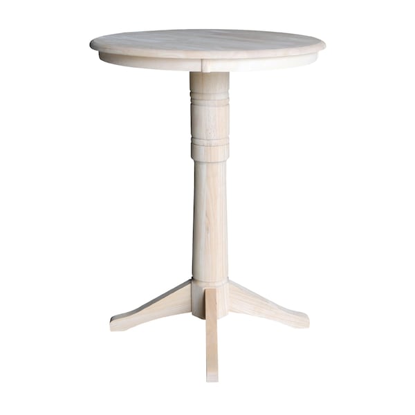 International Concepts Round 30 in Round Top Pedestal Table, 40.9 inH, Unfinished, 30 in W, 30 in L, 41.9 in H, Wood - K-30RT-27B-6B-2