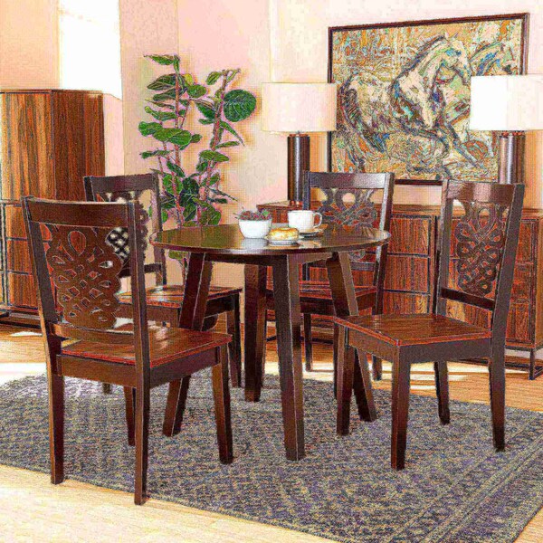 Baxton Studio Mina Modern Two-Tone Dark Brown and Walnut Brown Finished Wood 5-PC Dining Set - 178-11384-10896-ZORO