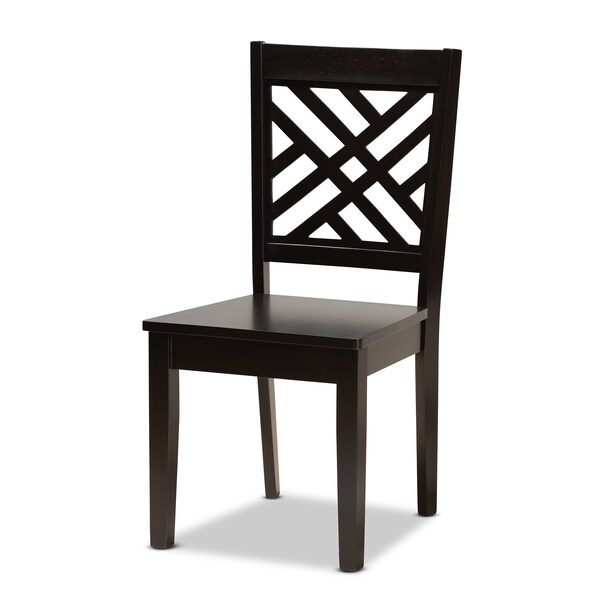 Baxton Studio Ani Modern and Contemporary Dark Brown Finished Wood 7-Piece Dining Set - 183-11430-10519-ZORO