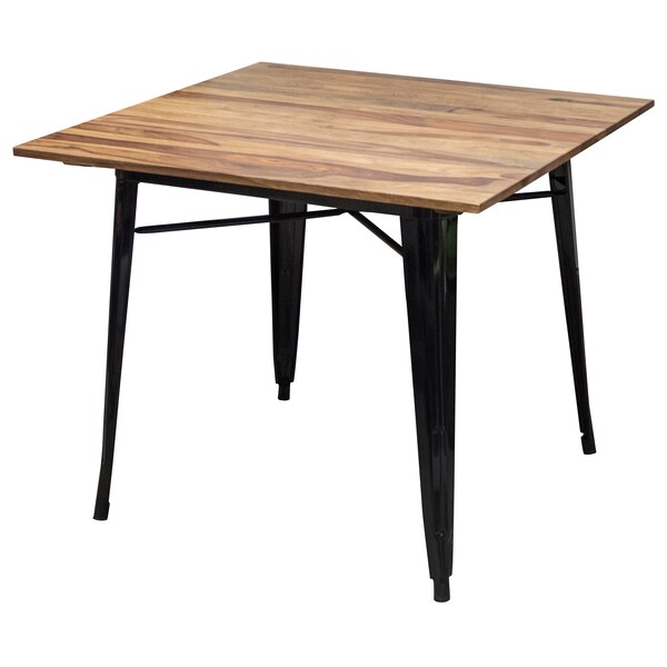 Amerihome Dining Table 36" x 36" with Rosewood Top and Metal Legs, Seats 2 to 4 - SWTB36