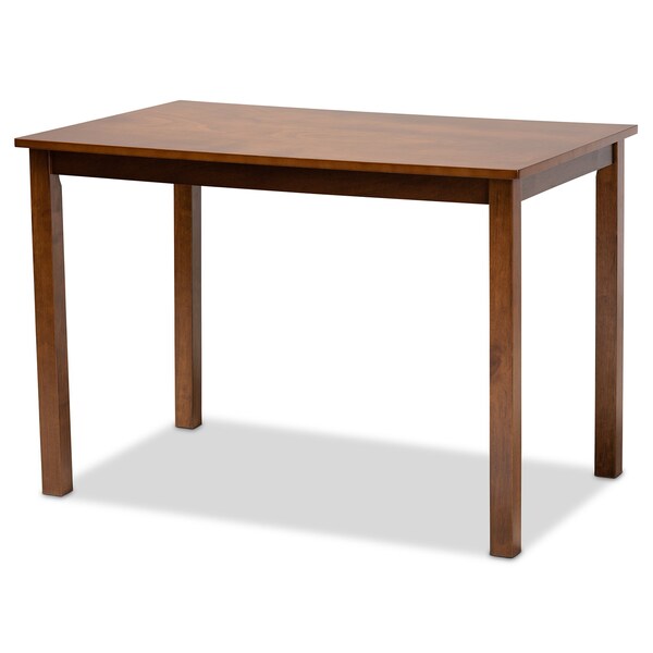 Baxton Studio Glenda Mid-Century Modern Greyish Beige Fabric and Walnut Brown Finished Wood 7-Piece Dining Set - 187-7364-10520-ZORO