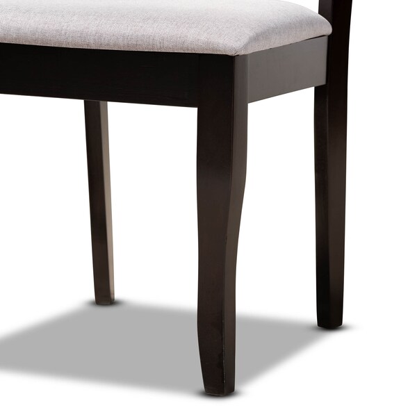 Baxton Studio Jana Grey Upholstered and Dark Brown Finished Wood 5-Piece Dining Set - 173-9726-10892