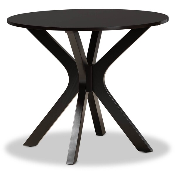 Baxton Studio Callie Sand Upholstered and Dark Brown Wood 5-Piece Dining Set - 172-9733-10892