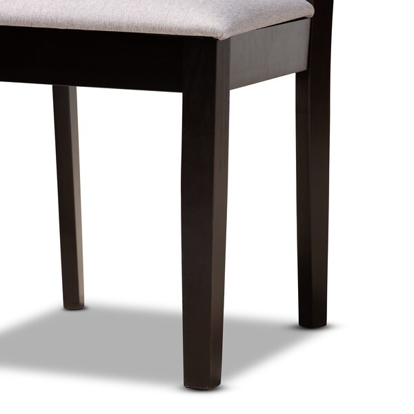 Baxton Studio Lilly Grey Upholstered and Dark Brown Finished Wood 5-Piece Dining Set - 169-9402-10896
