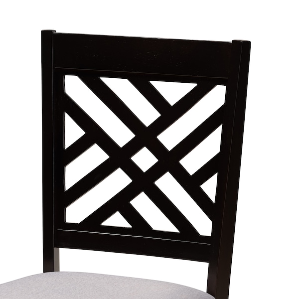 Baxton Studio Lilly Grey Upholstered and Dark Brown Finished Wood 5-Piece Dining Set - 169-9402-10896