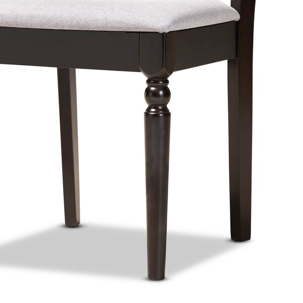 Baxton Studio Alma Grey Upholstered and Dark Brown Finished Wood 5-Piece Dining Set - 169-9730-10900