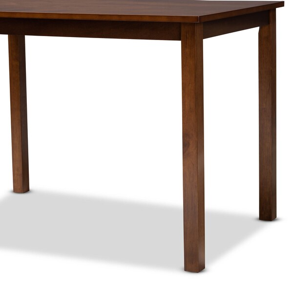 Baxton Studio Abilene Brown Upholstered and Walnut Finished 5-Piece Wood Dining Set - 154-8035-8959
