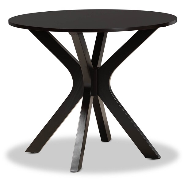 Baxton Studio Jeane Dark Brown Upholstered and Finished Wood 5-Piece Dining Set - 170-8031-10892