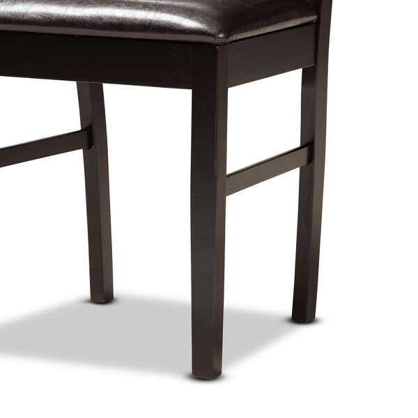 Baxton Studio Jeane Dark Brown Upholstered and Finished Wood 5-Piece Dining Set - 170-8031-10892
