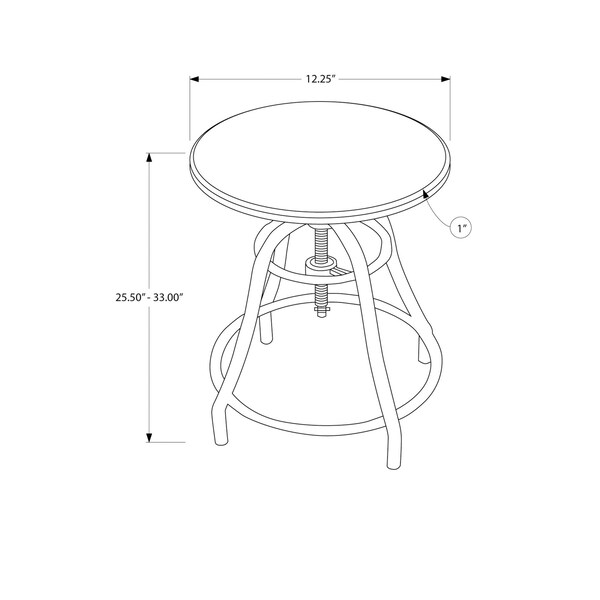 Monarch Specialties Dining Set, 28 W, 32 H, Metal/Solid Wood, Brown - I 1085