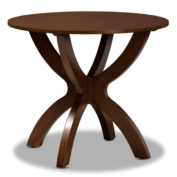 Baxton Studio Beth Grey Upholstered and Walnut Wood 5-Piece Dining Set - 173-9874-10901